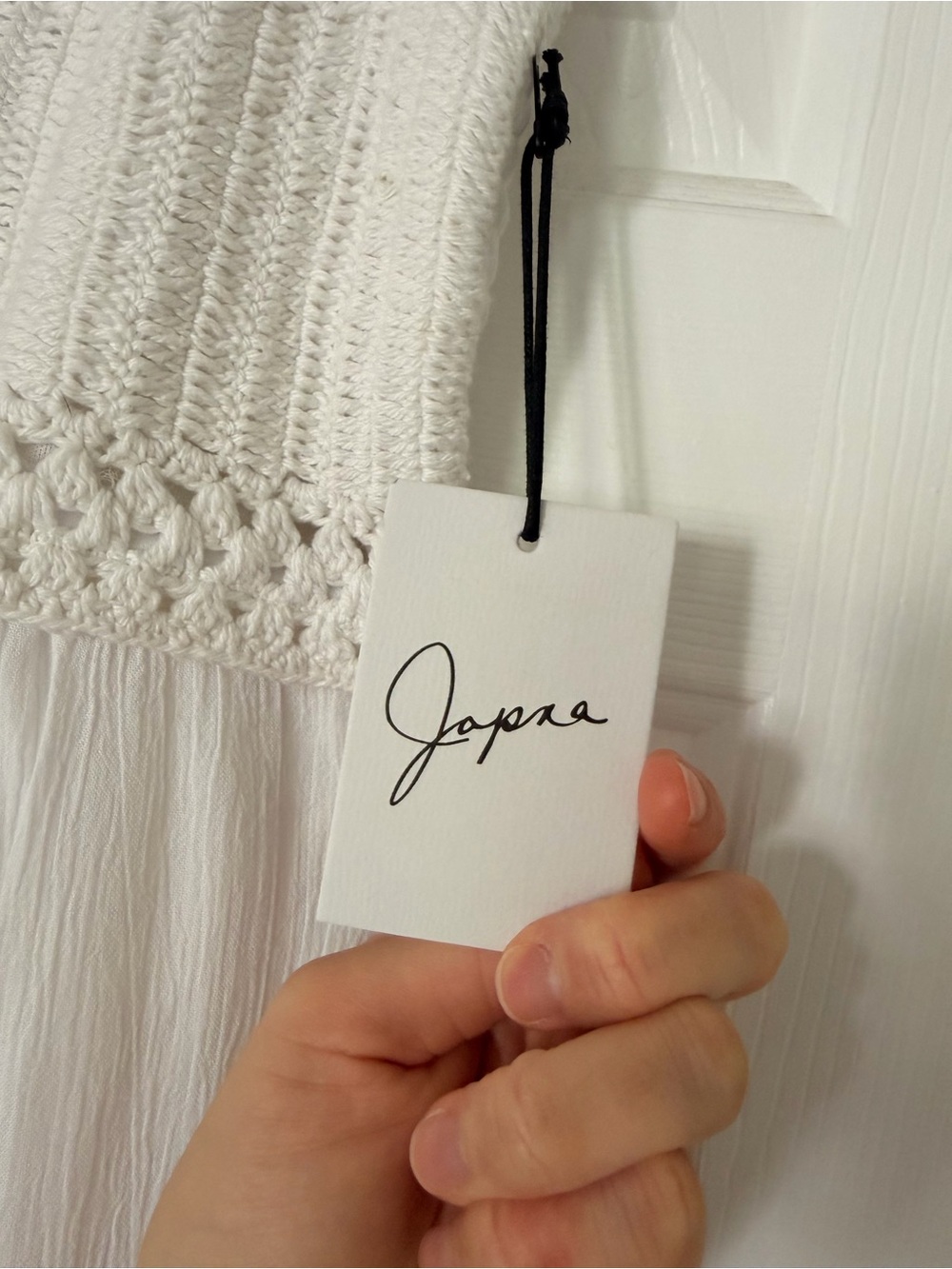 Japna Cream Crochet Bodice Wide-Leg Jumpsuit - Picture 4 of 5